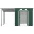 vidaXL Garden Shed with Extended Roof Green 346x236x181 cm Steel - Image 5