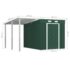 vidaXL Garden Shed with Extended Roof Green 346x236x181 cm Steel - Image 8