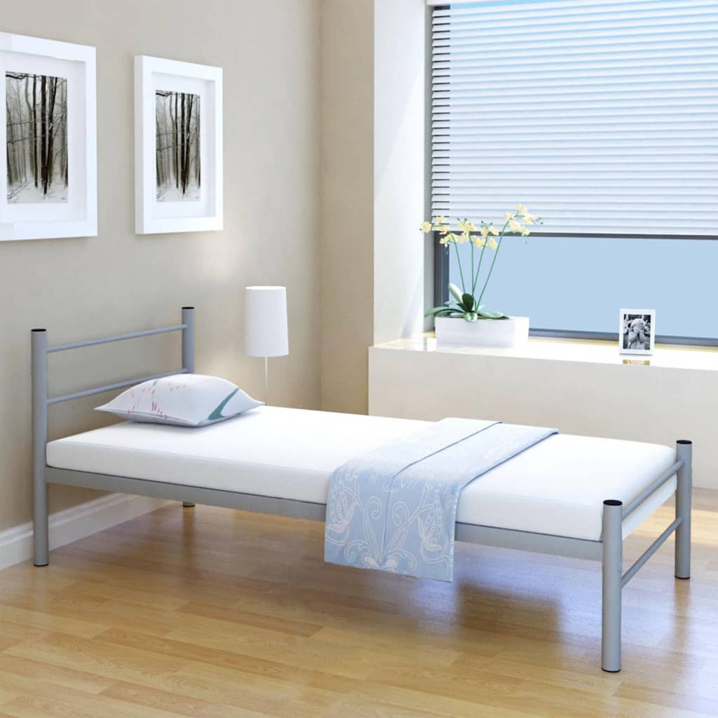 8718475725220_m_en_hd_1 vidaXL Bed Frame without Mattress Grey Metal King Single Size - Image 1