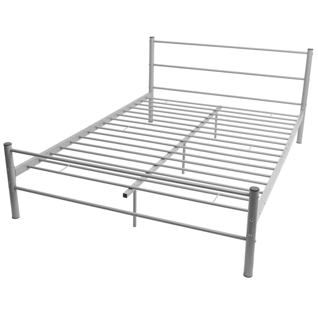 8718475725237_a_en_hd_1 vidaXL Bed Frame without Mattress Grey Metal Double Size - Image 2