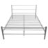 vidaXL Bed Frame without Mattress Grey Metal Double Size - Image 3