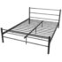 vidaXL Bed Frame without Mattress Black Metal Double Size - Image 2