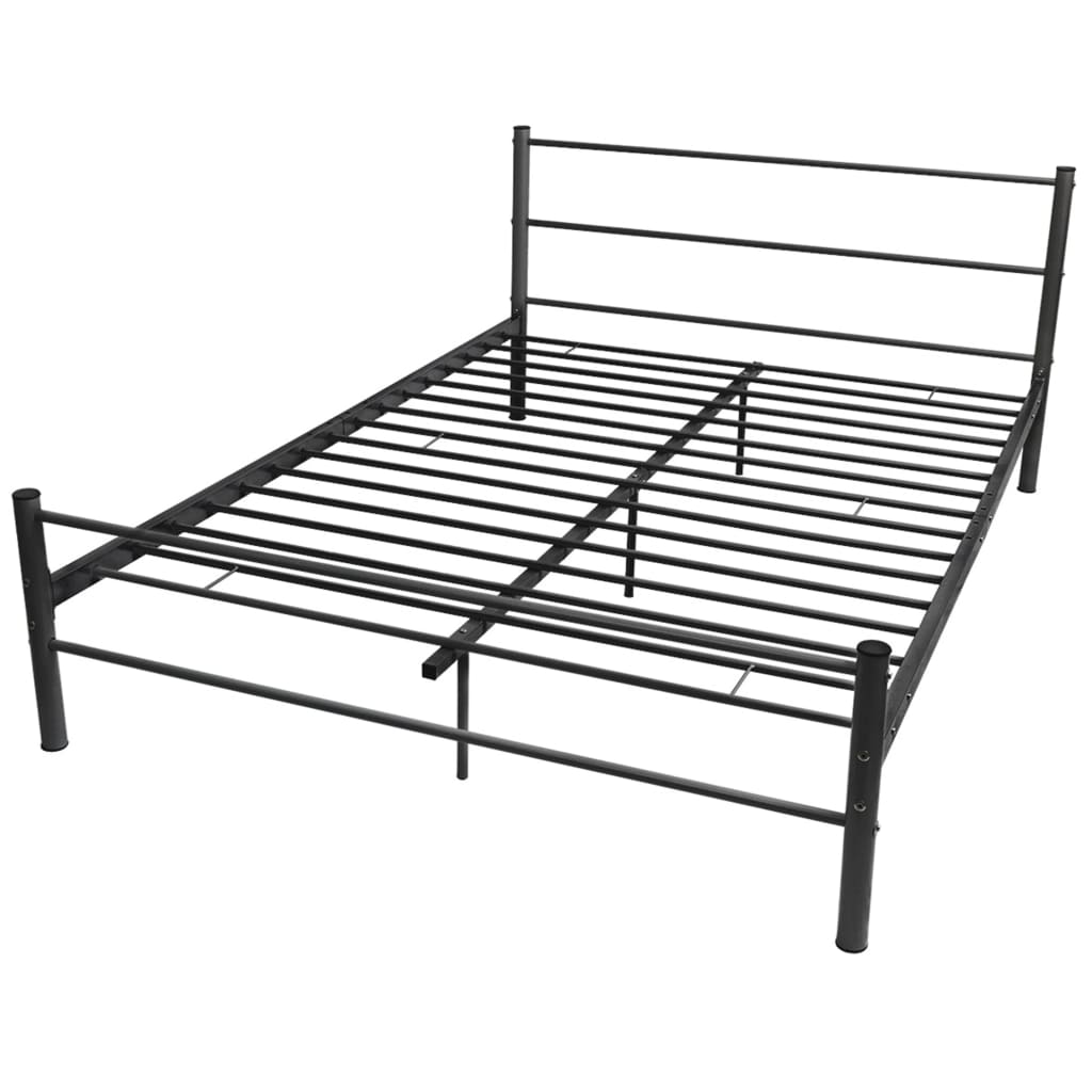 8718475725275_a_en_hd_1 vidaXL Bed Frame without Mattress Black Metal Double Size - Image 2
