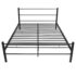 vidaXL Bed Frame without Mattress Black Metal Double Size - Image 3