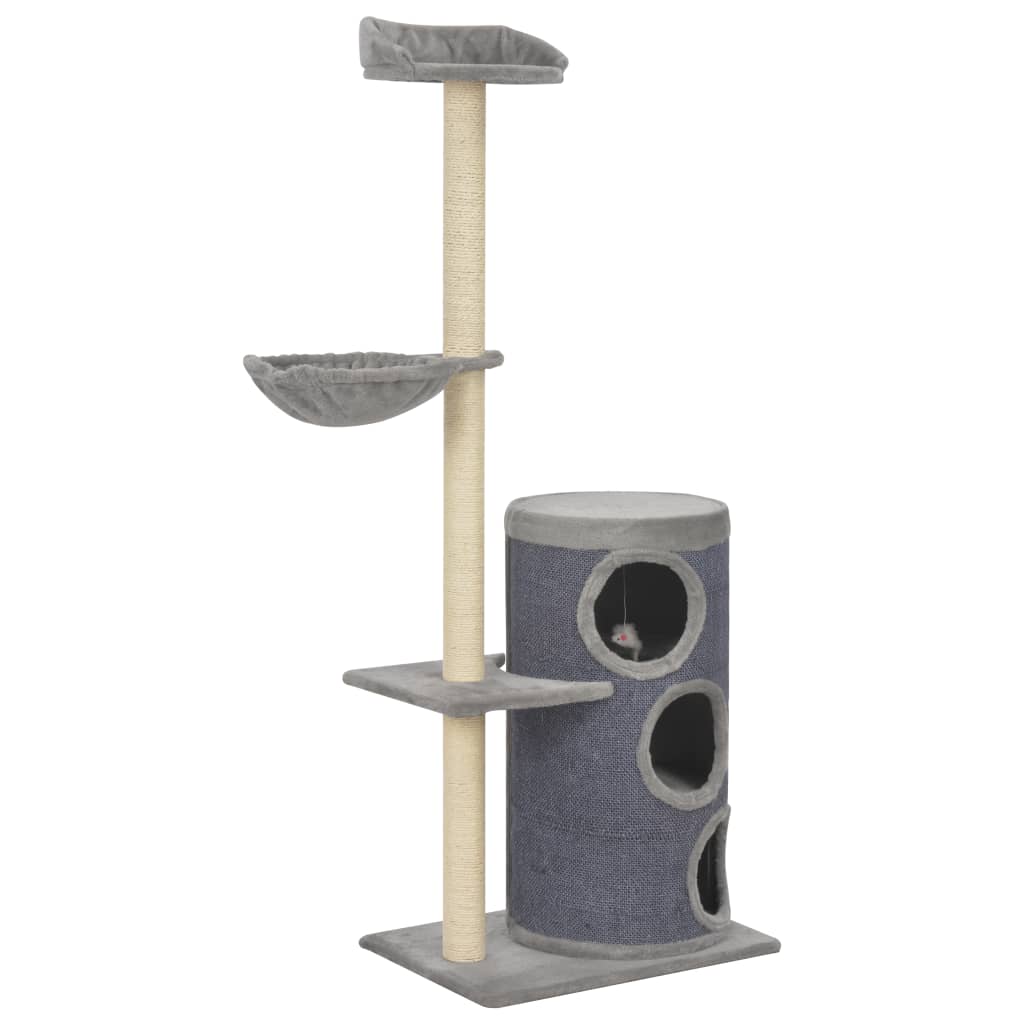 8718475726616_a_en_hd_1 vidaXL Cat Tree with Sisal Scratching Posts Grey 148 cm - Image 1