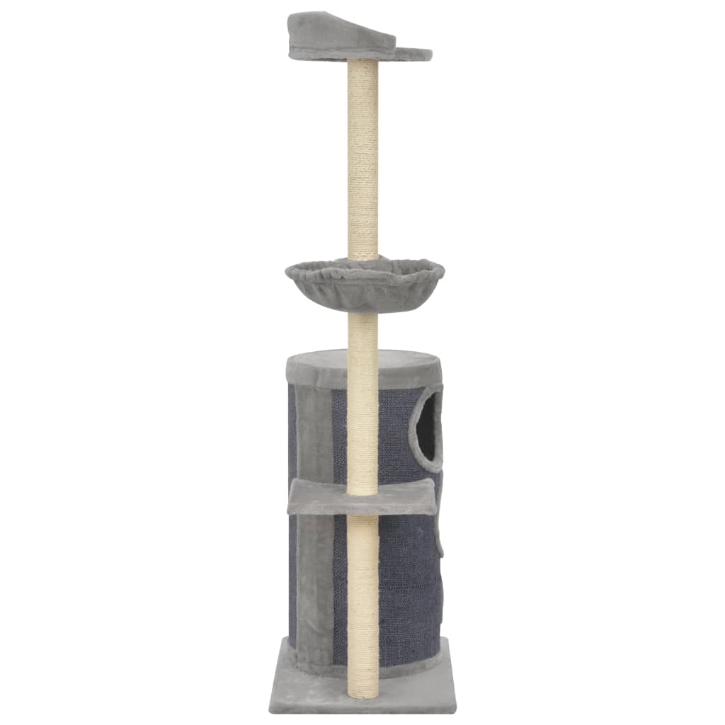 8718475726616_g_en_hd_2 vidaXL Cat Tree with Sisal Scratching Posts Grey 148 cm - Image 3