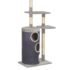vidaXL Cat Tree with Sisal Scratching Posts Grey 260 cm - Image 5