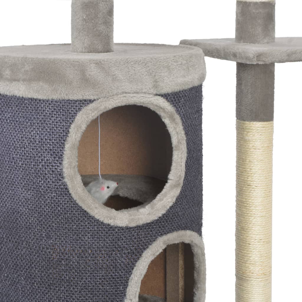 8718475726630_g_en_hd_5 vidaXL Cat Tree with Sisal Scratching Posts Grey 260 cm - Image 6