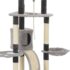 vidaXL Cat Tree with Sisal Scratching Posts Grey 145 cm - Image 4