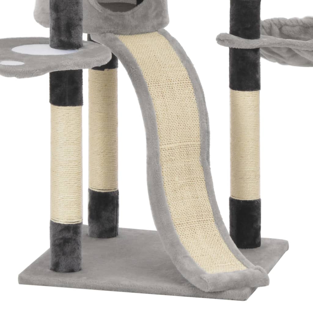 8718475726814_g_en_hd_4 vidaXL Cat Tree with Sisal Scratching Posts Grey 145 cm - Image 5