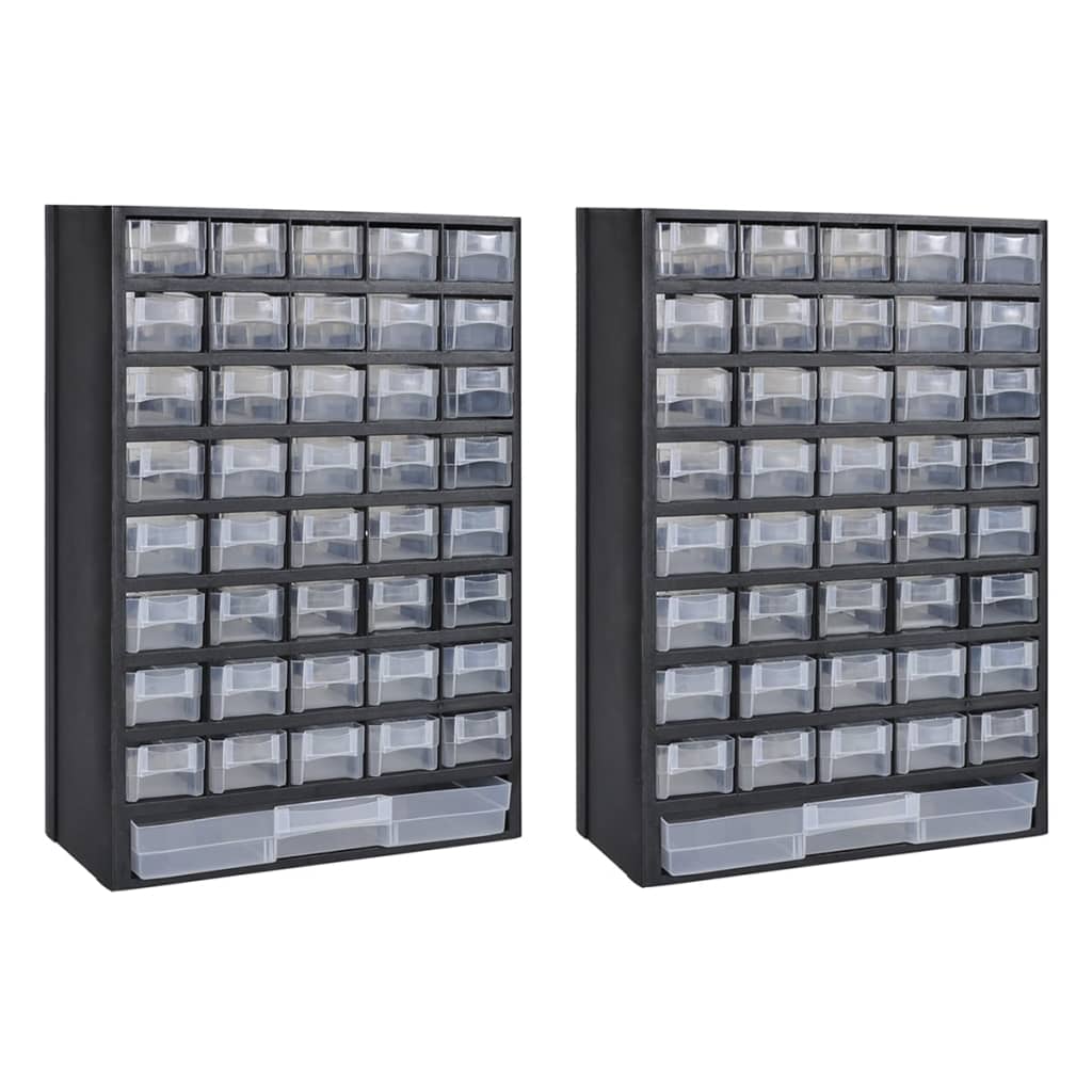 8718475727194_a_en_hd_1 vidaXL 41-Drawer Storage Cabinet Tool Box 2 pcs Plastic - Image 1