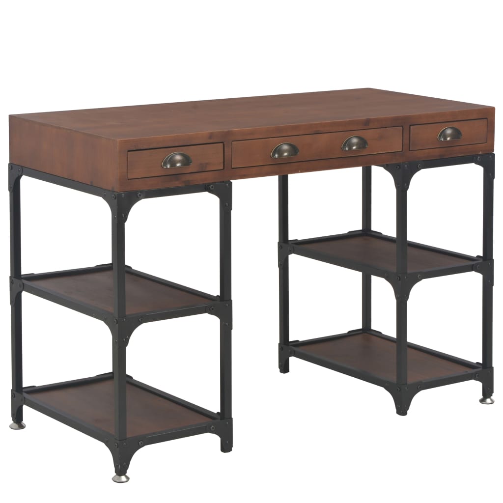 8718475727729_a_en_hd_1 vidaXL Desk with 3 Drawers 110x50x78 cm Solid Fir Wood - Image 1