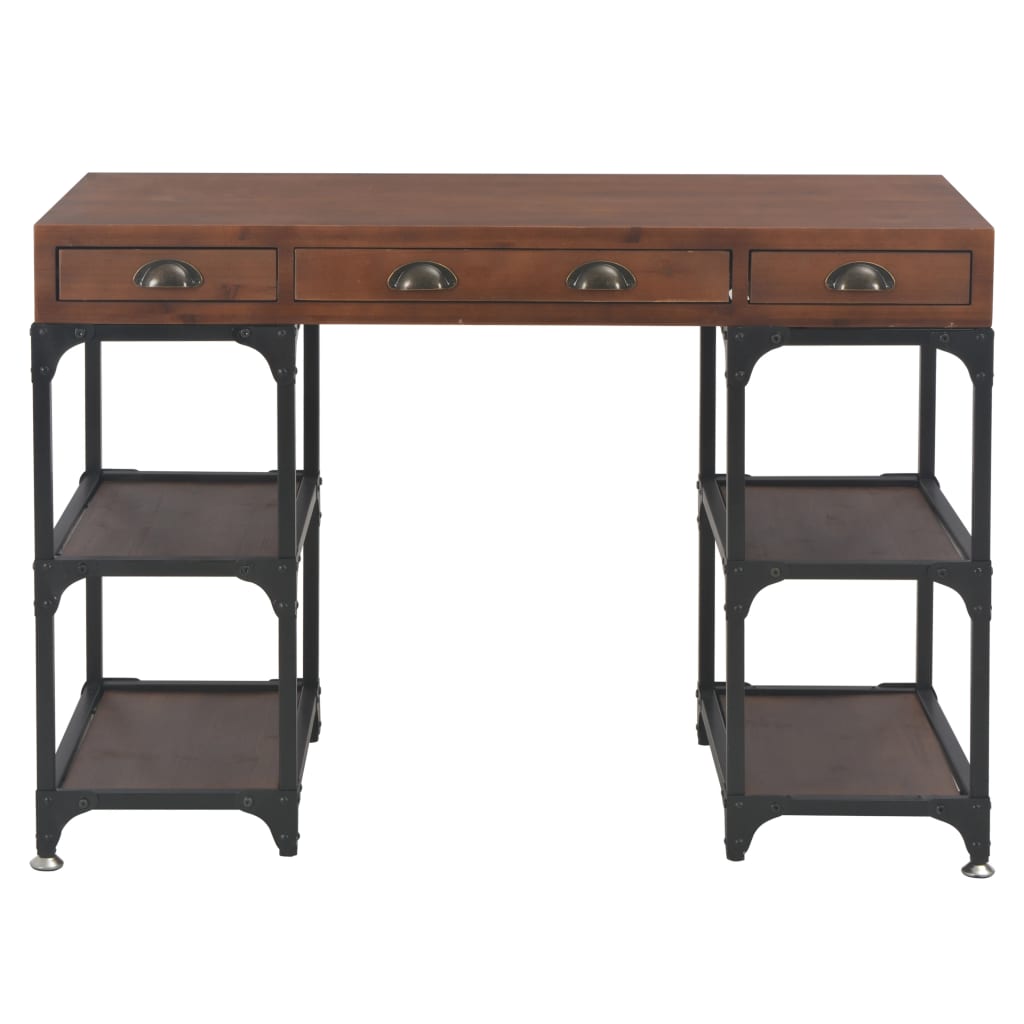 8718475727729_g_en_hd_1 vidaXL Desk with 3 Drawers 110x50x78 cm Solid Fir Wood - Image 2