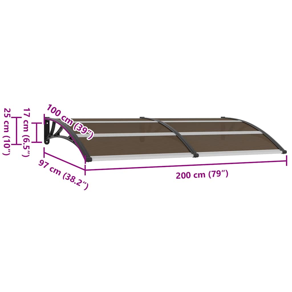 8718475728184_g_en_hd_6 vidaXL Door Canopy Black 200x100 cm PC - Image 8