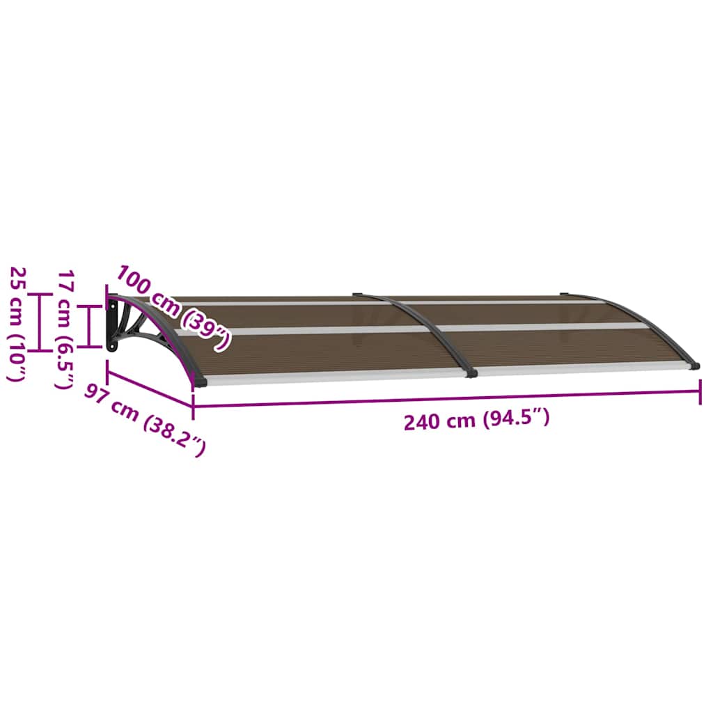 8718475728191_g_en_hd_6 vidaXL Door Canopy Black 240x100 cm PC - Image 8