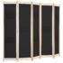 vidaXL 5-Panel Room Divider Black 200x170x4 cm Fabric - Image 3