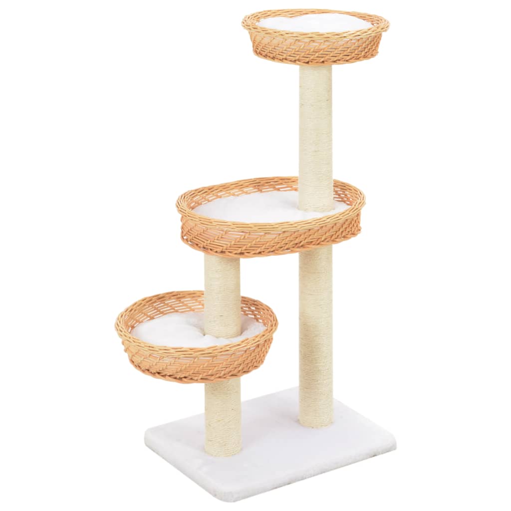 8718475731238_a_en_hd_1 vidaXL Cat Tree with Sisal Scratching Post Natural Willow Wood - Image 1