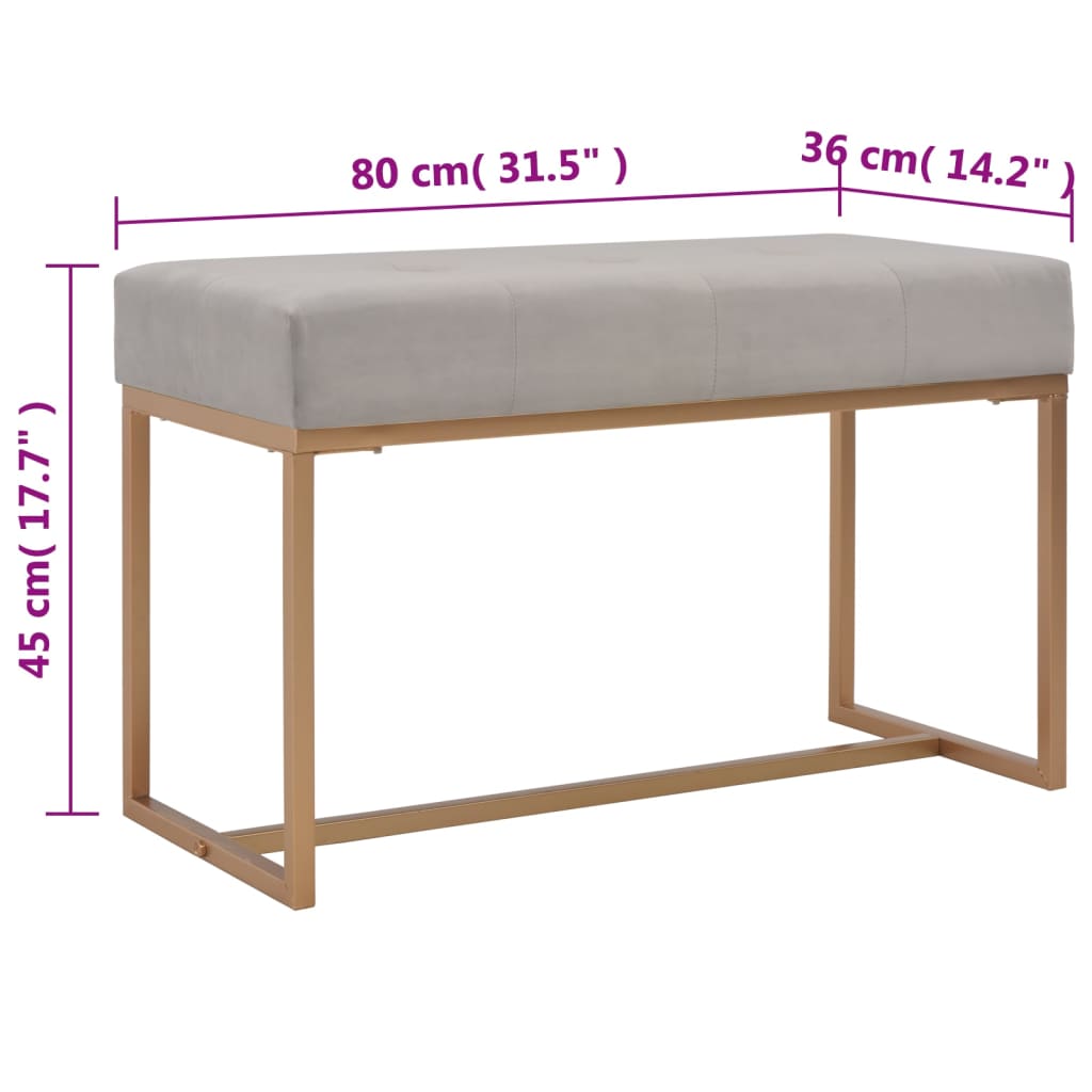 8718475731740_g_en_hd_4 vidaXL Bench 80 cm Grey Velvet - Image 5