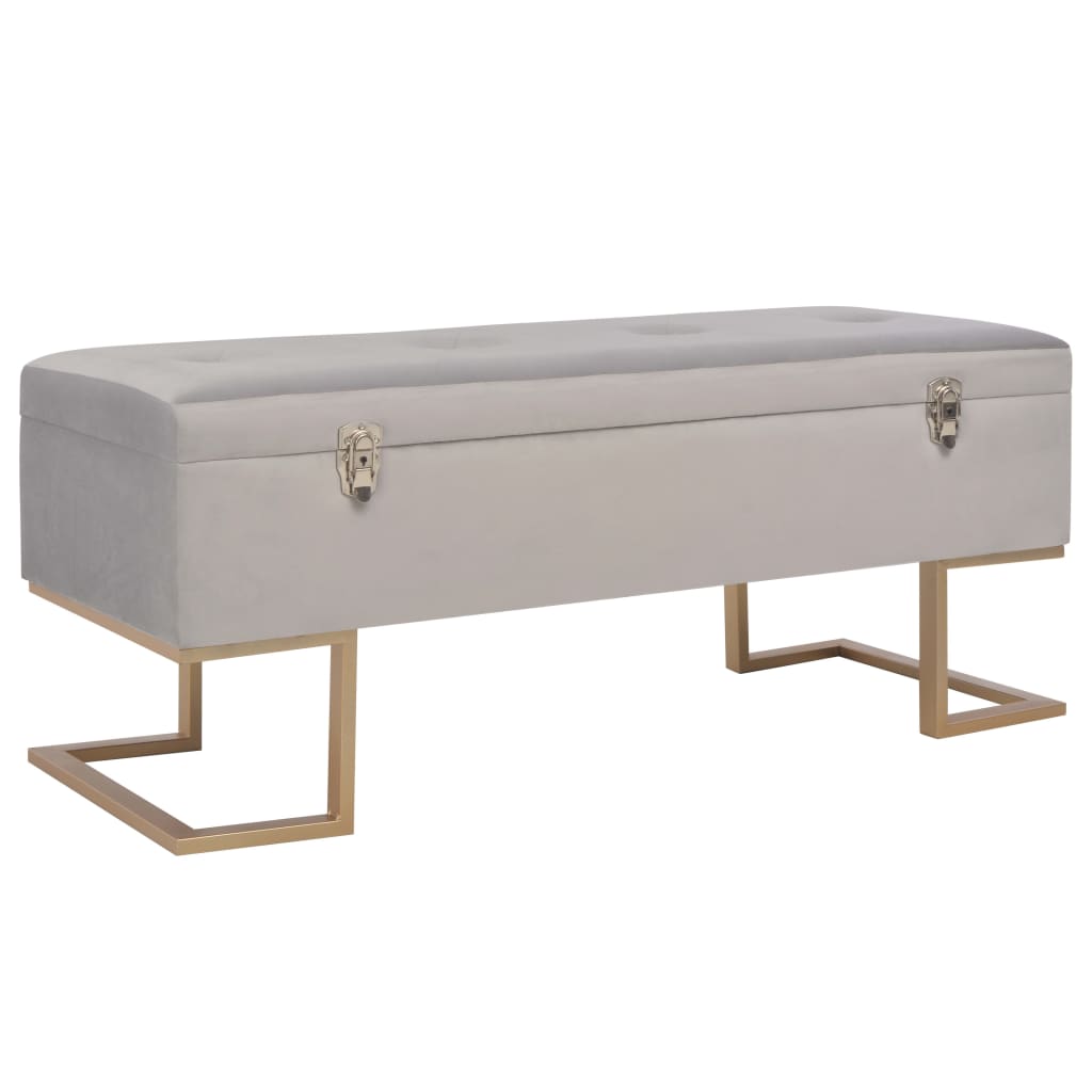 8718475731894_a_en_hd_1 vidaXL Bench with Storage Compartment 105 cm Grey Velvet - Image 1