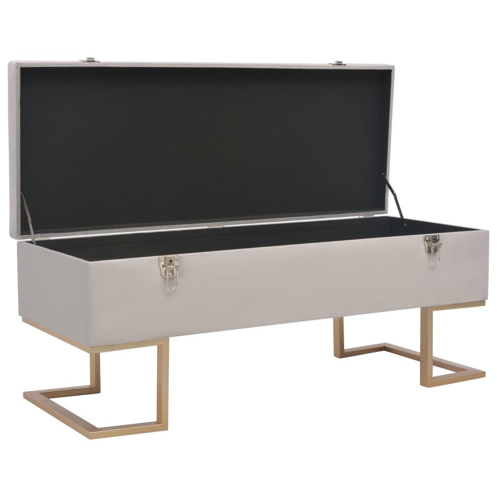 8718475731894_g_en_hd_1 vidaXL Bench with Storage Compartment 105 cm Grey Velvet - Image 2
