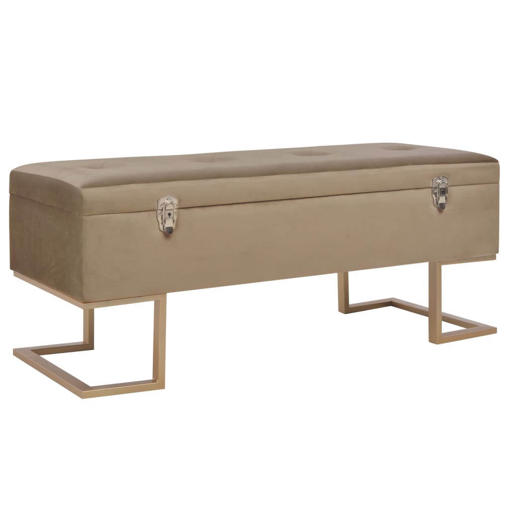 8718475731900_a_en_hd_1 vidaXL Bench with Storage Compartment 105 cm Beige Velvet - Image 1