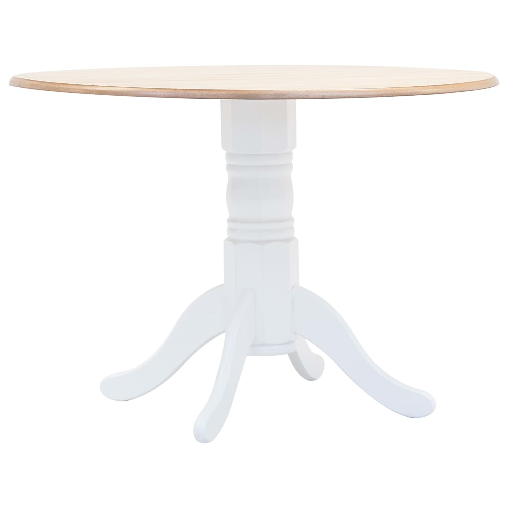 8718475731948_a_en_hd_1 vidaXL Dining Table White and Brown 106 cm Solid Rubber Wood - Image 1