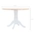vidaXL Dining Table White and Brown 106 cm Solid Rubber Wood - Image 5