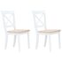 vidaXL Dining Chairs 2 pcs White and Light Wood Solid Rubber Wood
