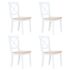 vidaXL Dining Chairs 4 pcs White and Light Wood Solid Rubber Wood