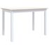 vidaXL Dining Table White and Brown 114x71x75 cm Solid Rubber Wood - Image 2