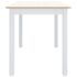 vidaXL Dining Table White and Brown 114x71x75 cm Solid Rubber Wood - Image 4