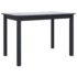vidaXL Dining Table Black 114x71x75 cm Solid Rubber Wood - Image 2