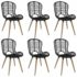 vidaXL Dining Chairs 6 pcs Black Natural Rattan