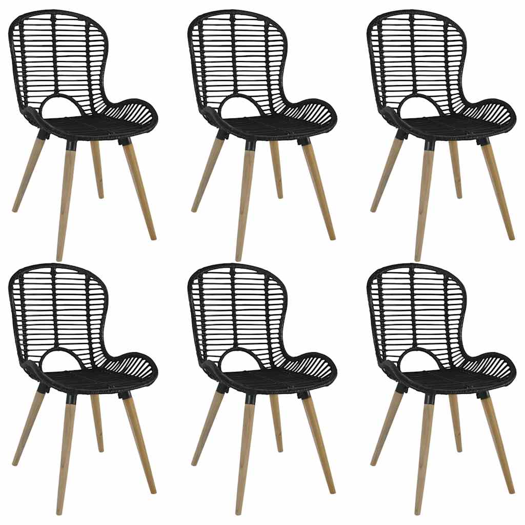 8718475732563_a_en_hd_1 vidaXL Dining Chairs 6 pcs Black Natural Rattan - Image 1