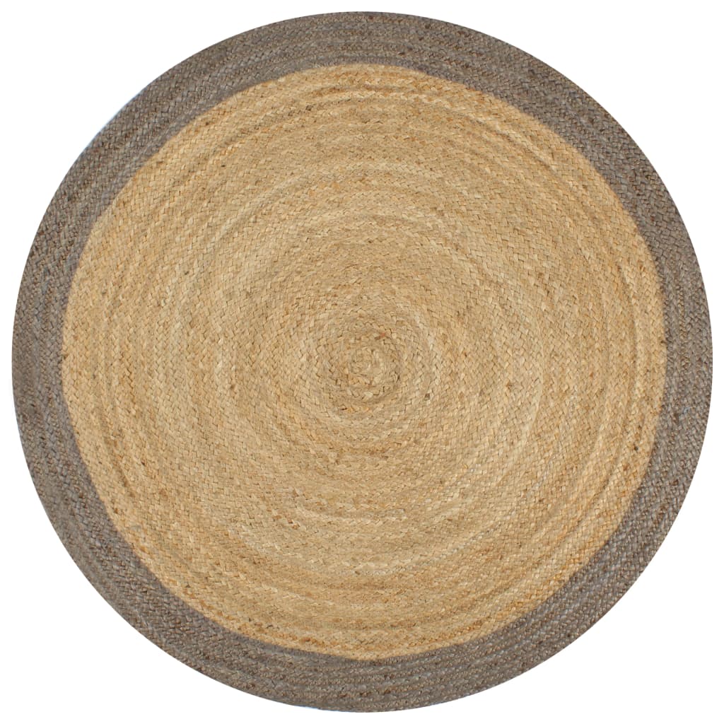 8718475733133_a_en_hd_1 vidaXL Handmade Rug Jute with Grey Border 90 cm - Image 1