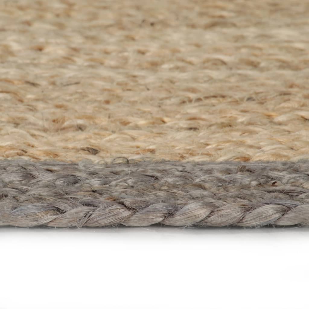 8718475733133_g_en_hd_2 vidaXL Handmade Rug Jute with Grey Border 90 cm - Image 3