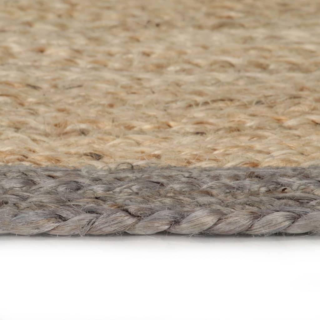8718475733157_g_en_hd_2 vidaXL Handmade Rug Jute with Grey Border 150 cm - Image 3