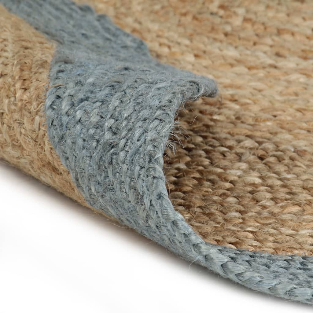 8718475733201_g_en_hd_1 vidaXL Handmade Rug Jute with Olive Green Border 120 cm - Image 2