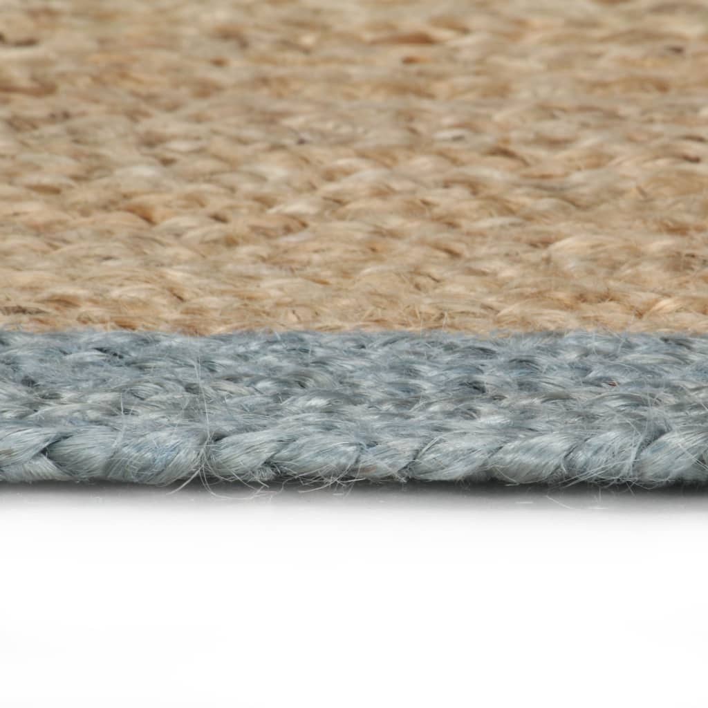 8718475733201_g_en_hd_2 vidaXL Handmade Rug Jute with Olive Green Border 120 cm - Image 3
