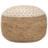 vidaXL Handmade Pouffe White 45x30 cm Jute