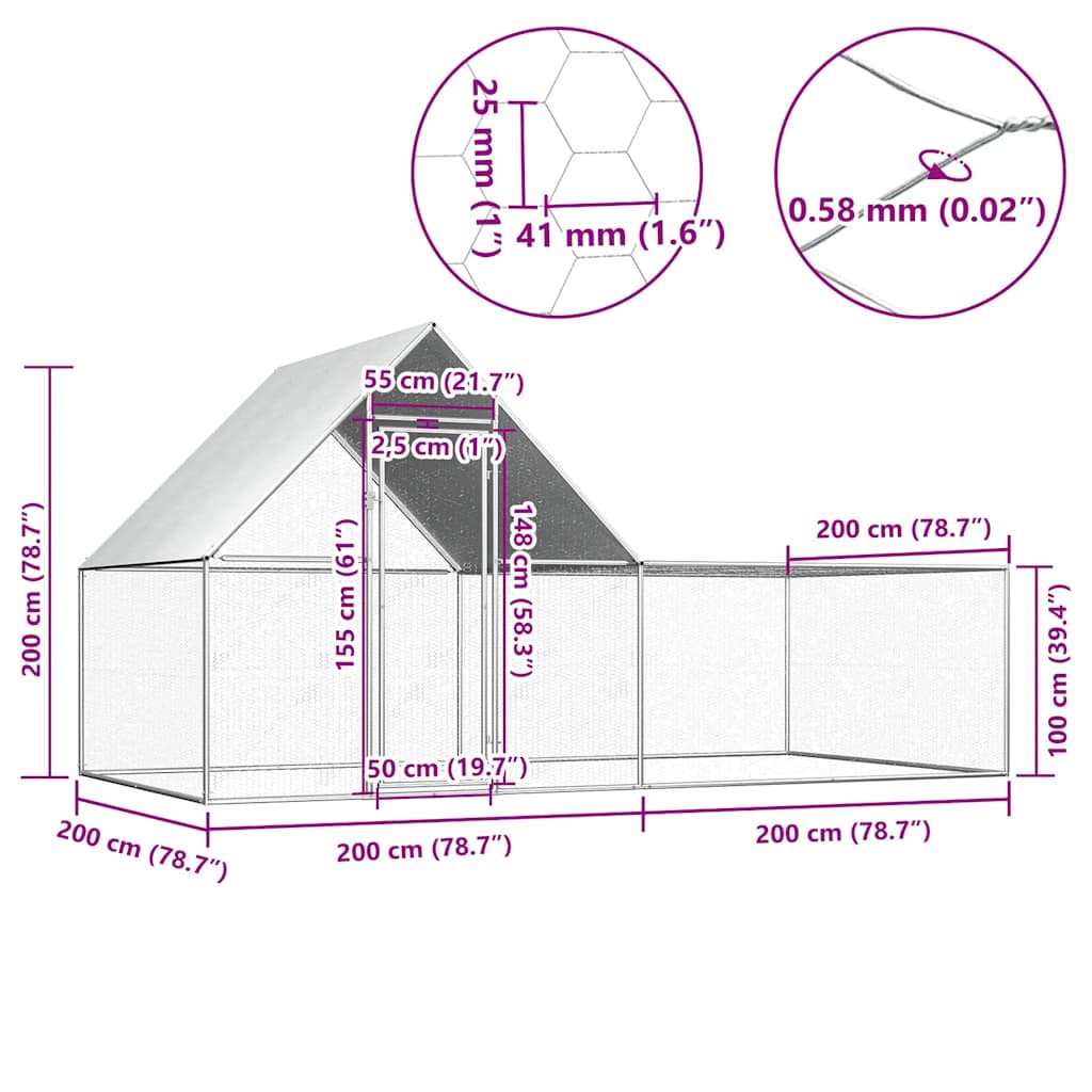8718475738367_g_en_hd_5 vidaXL Chicken Coop 4x2x2 m Galvanised Steel - Image 6