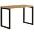 vidaXL Dining Table 115x55x76 cm Solid Mango Wood and Steel - Image 2