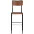 vidaXL Bar Chairs 2 pcs Brown Solid Plywood Steel - Image 2