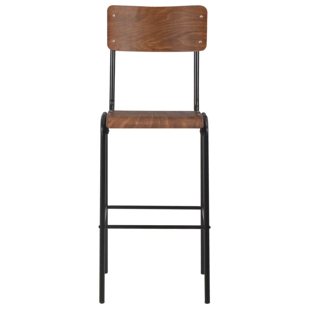 8718475741657_g_en_hd_1 vidaXL Bar Chairs 2 pcs Brown Solid Plywood Steel - Image 2