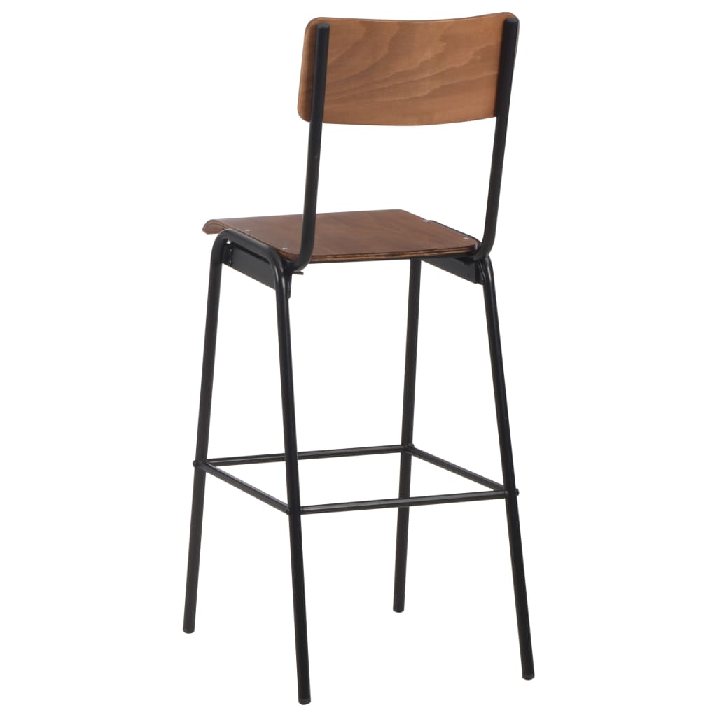 8718475741657_g_en_hd_4 vidaXL Bar Chairs 2 pcs Brown Solid Plywood Steel - Image 5