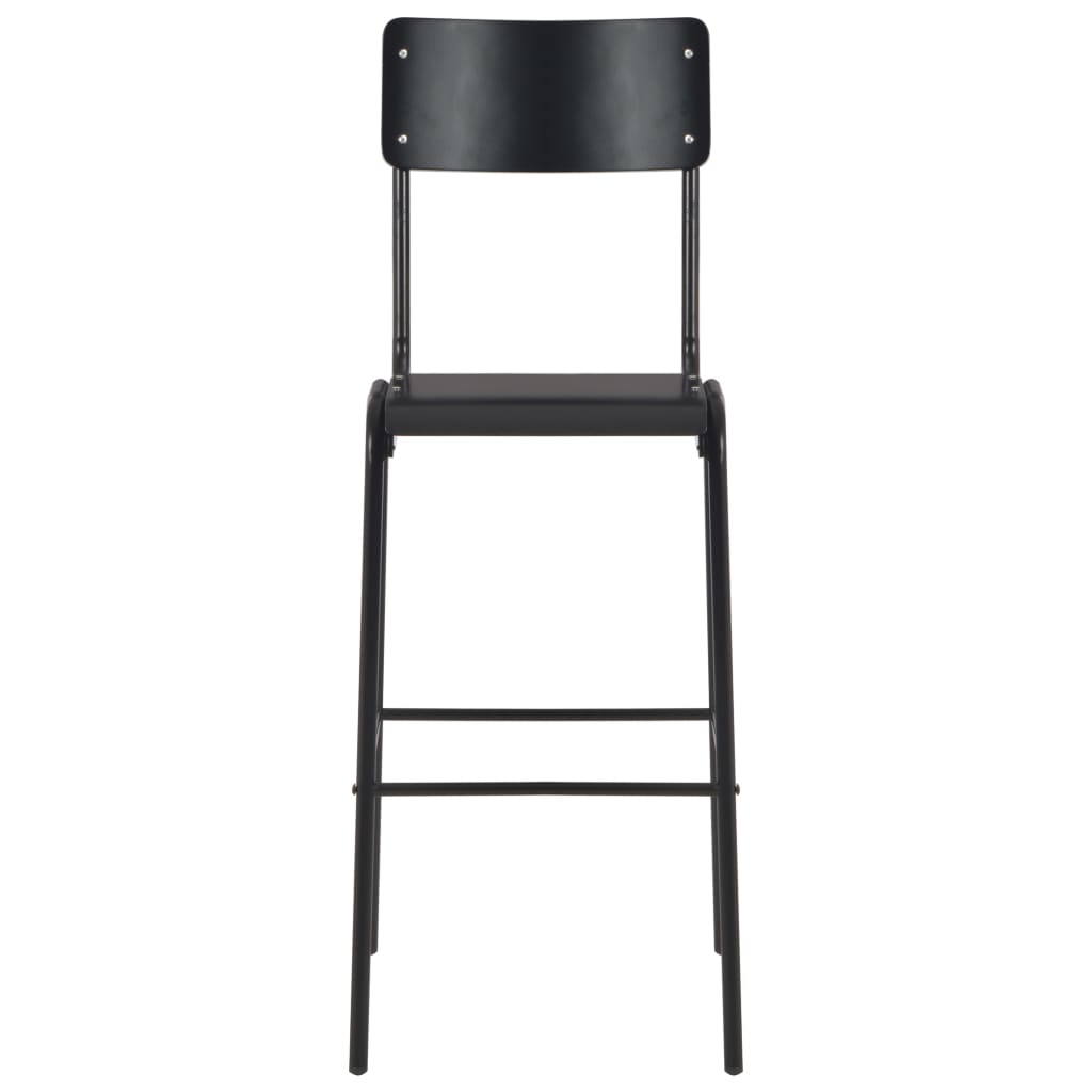 8718475741671_g_en_hd_1 vidaXL Bar Chairs 2 pcs Black Solid Plywood Steel - Image 2