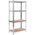vidaXL 4-Layer Shelves 2 pcs Silver Steel&Engineered Wood - Image 2