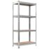 vidaXL 4-Layer Shelves 2 pcs Silver Steel&Engineered Wood - Image 4
