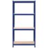 vidaXL 4-Layer Storage Shelf Blue Steel&Engineered Wood - Image 2
