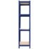 vidaXL 4-Layer Storage Shelf Blue Steel&Engineered Wood - Image 4